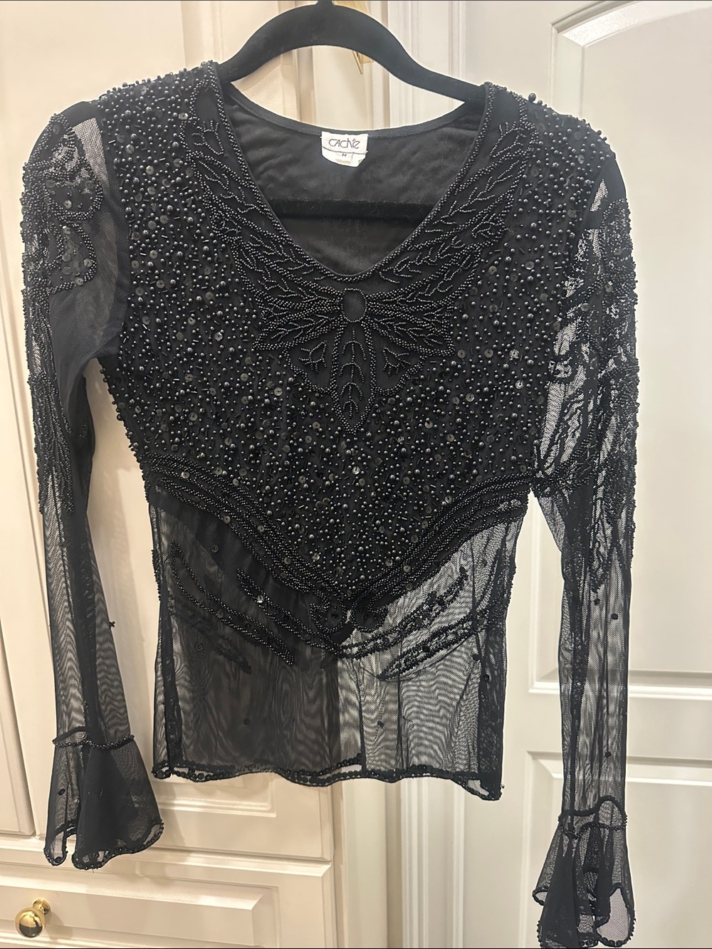 Cache Beaded Blouse Size M
